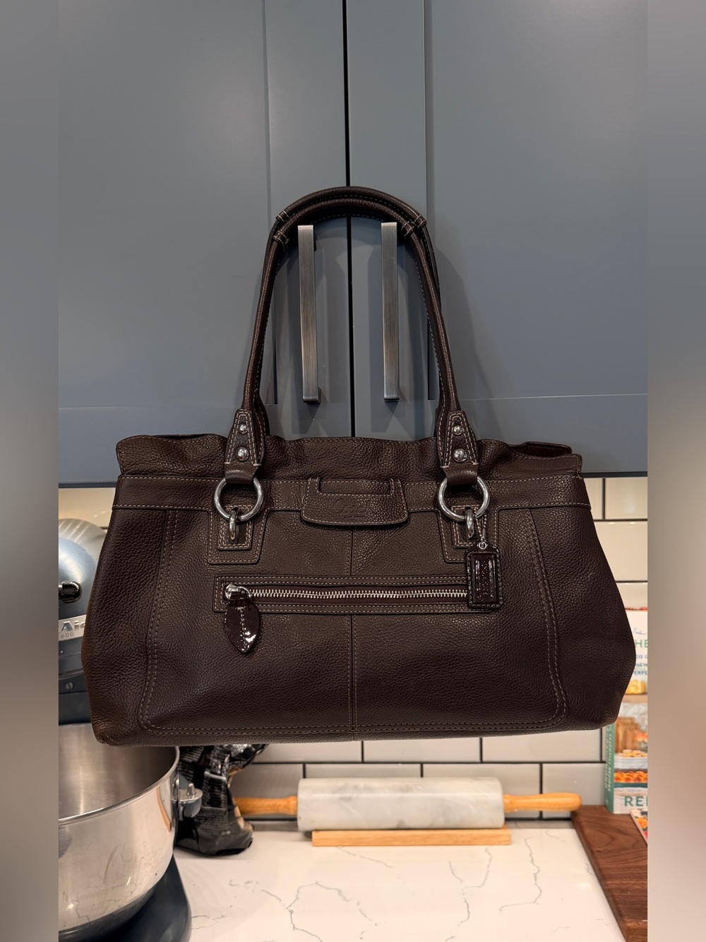 Coach 2010 Penelope Chocolate Brown Leather Shoulder Bag